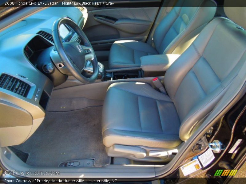 Nighthawk Black Pearl / Gray 2008 Honda Civic EX-L Sedan
