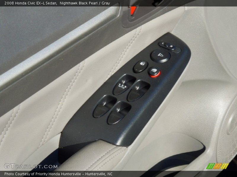 Nighthawk Black Pearl / Gray 2008 Honda Civic EX-L Sedan