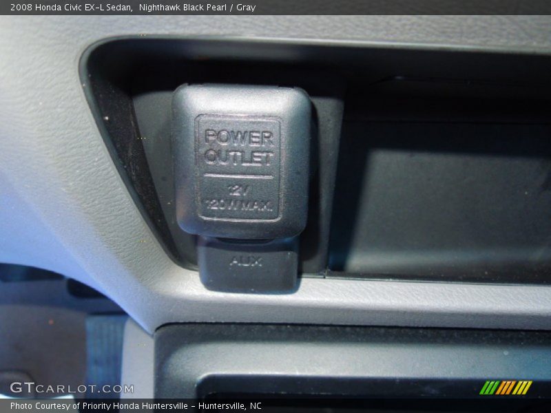 Nighthawk Black Pearl / Gray 2008 Honda Civic EX-L Sedan