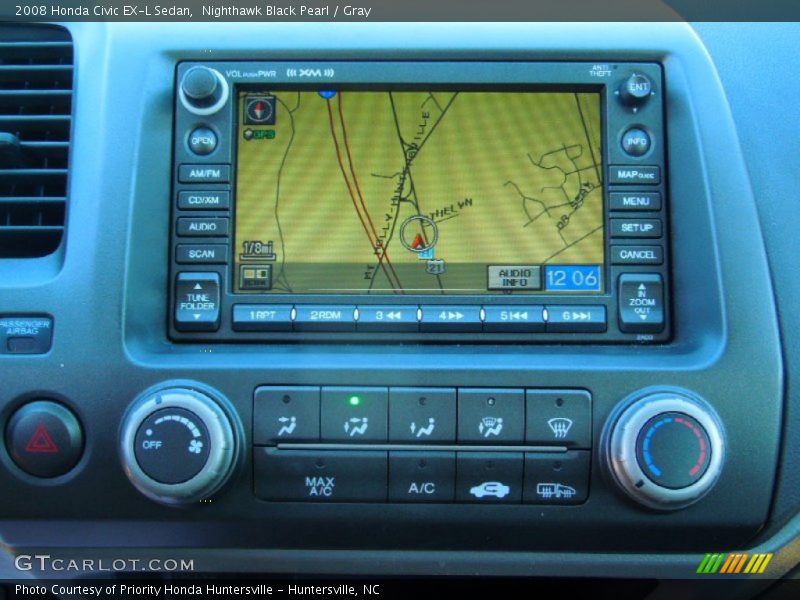 Nighthawk Black Pearl / Gray 2008 Honda Civic EX-L Sedan