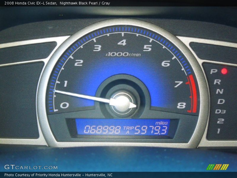 Nighthawk Black Pearl / Gray 2008 Honda Civic EX-L Sedan