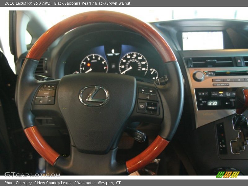 Black Sapphire Pearl / Black/Brown Walnut 2010 Lexus RX 350 AWD