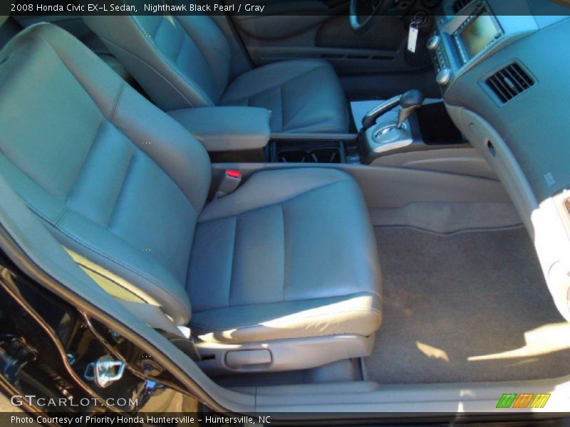 Nighthawk Black Pearl / Gray 2008 Honda Civic EX-L Sedan
