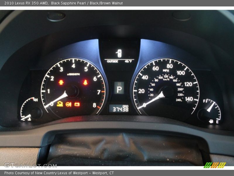 Black Sapphire Pearl / Black/Brown Walnut 2010 Lexus RX 350 AWD