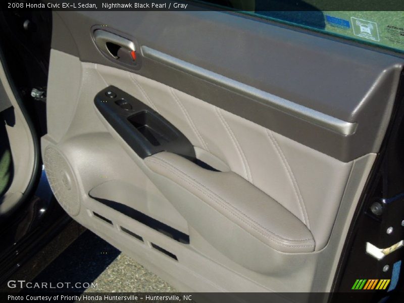 Nighthawk Black Pearl / Gray 2008 Honda Civic EX-L Sedan