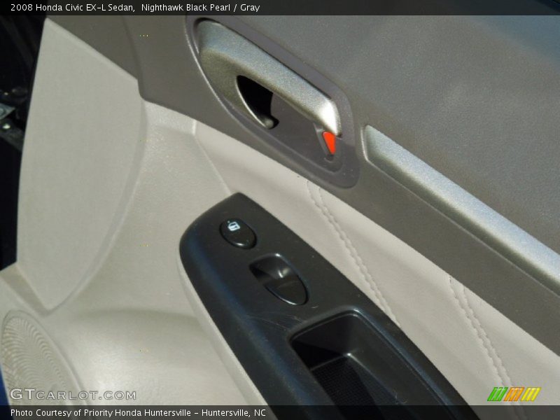 Nighthawk Black Pearl / Gray 2008 Honda Civic EX-L Sedan