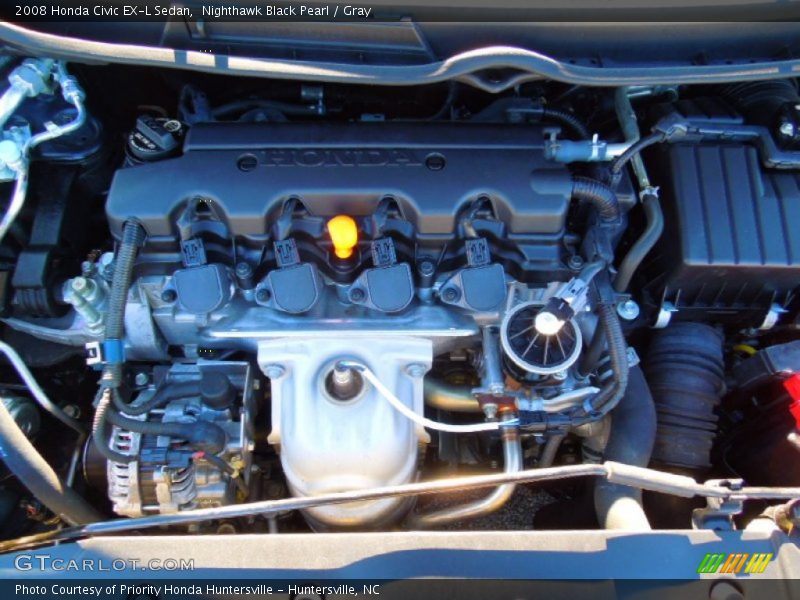 Nighthawk Black Pearl / Gray 2008 Honda Civic EX-L Sedan