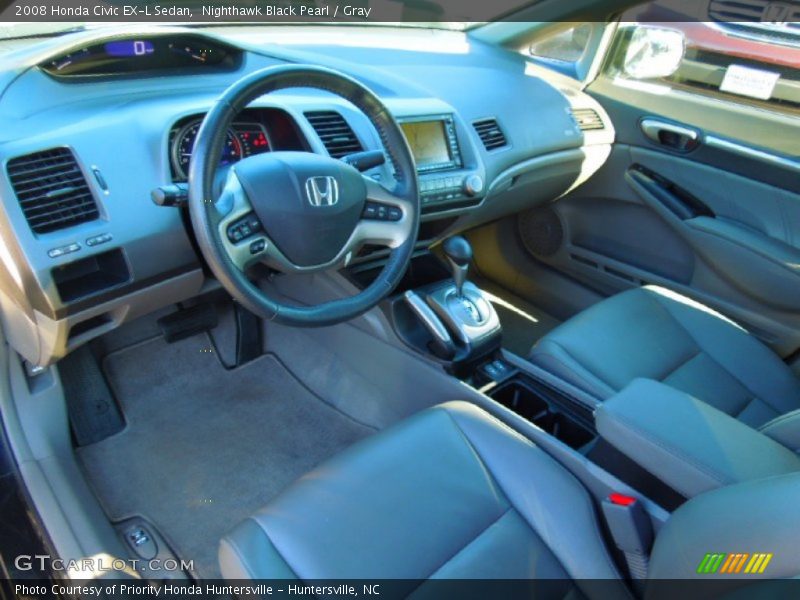 Nighthawk Black Pearl / Gray 2008 Honda Civic EX-L Sedan