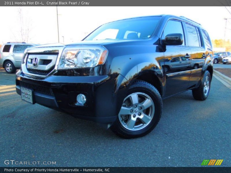 Crystal Black Pearl / Gray 2011 Honda Pilot EX-L