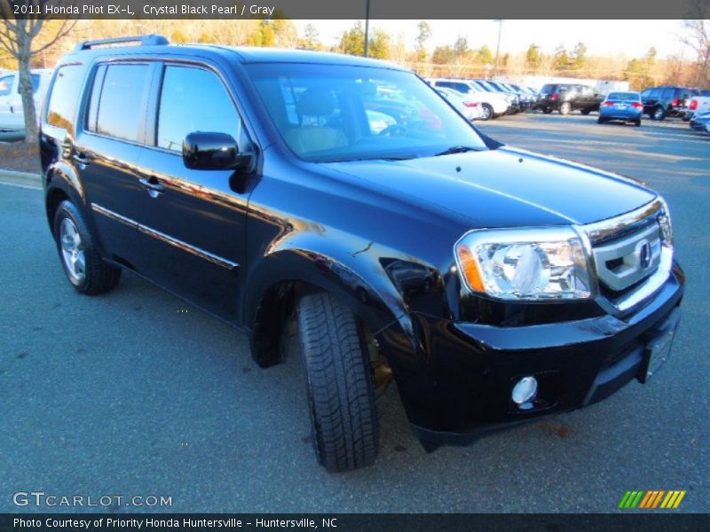 Crystal Black Pearl / Gray 2011 Honda Pilot EX-L