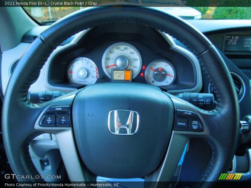 Crystal Black Pearl / Gray 2011 Honda Pilot EX-L