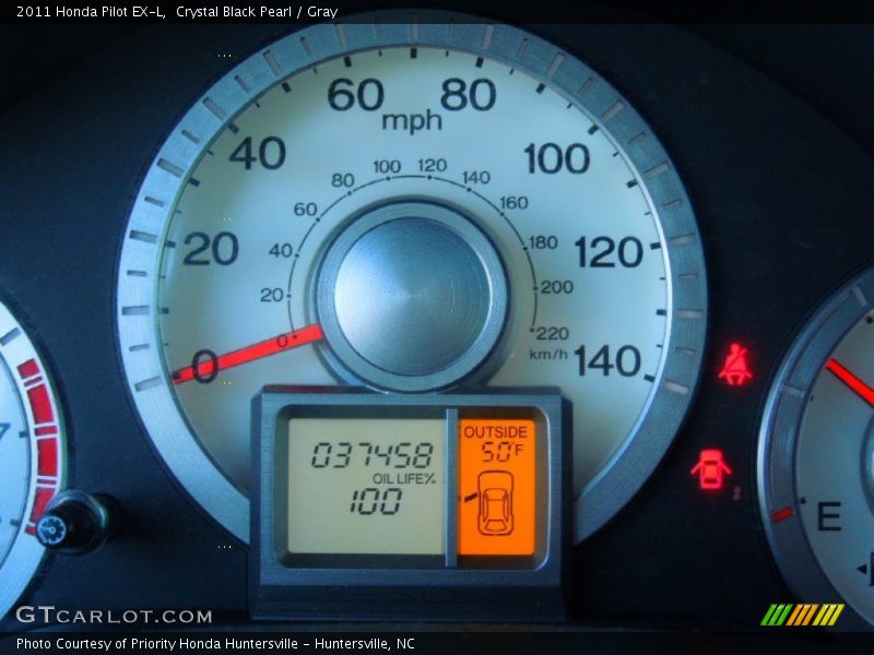 Crystal Black Pearl / Gray 2011 Honda Pilot EX-L