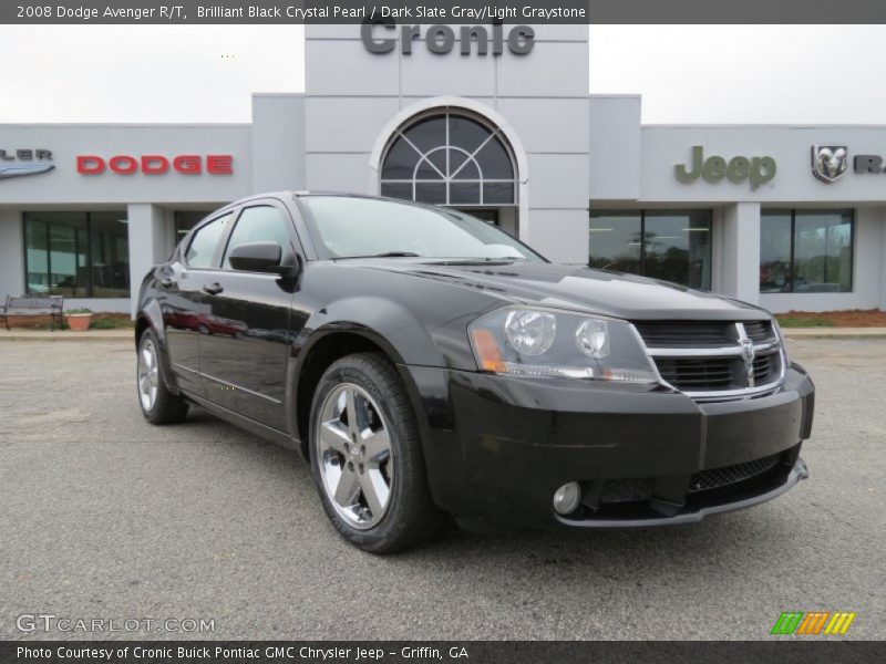 Brilliant Black Crystal Pearl / Dark Slate Gray/Light Graystone 2008 Dodge Avenger R/T