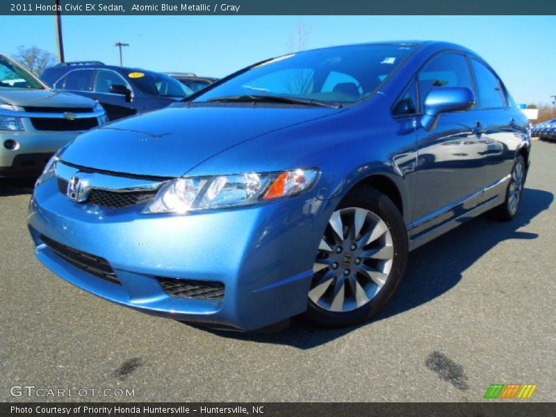 Atomic Blue Metallic / Gray 2011 Honda Civic EX Sedan