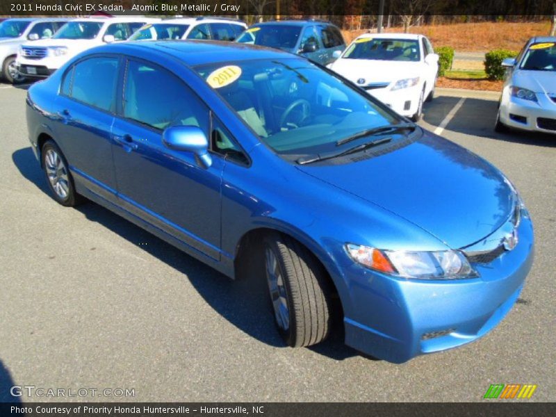 Atomic Blue Metallic / Gray 2011 Honda Civic EX Sedan