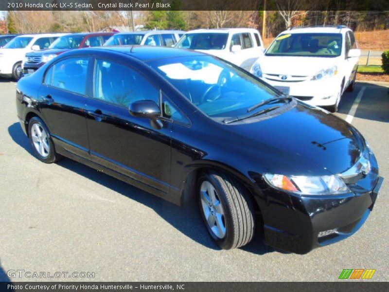 Crystal Black Pearl / Black 2010 Honda Civic LX-S Sedan