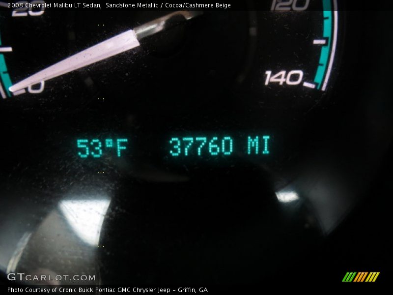 Sandstone Metallic / Cocoa/Cashmere Beige 2008 Chevrolet Malibu LT Sedan