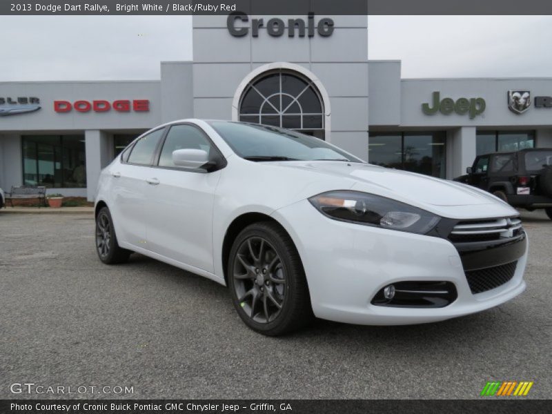 Bright White / Black/Ruby Red 2013 Dodge Dart Rallye
