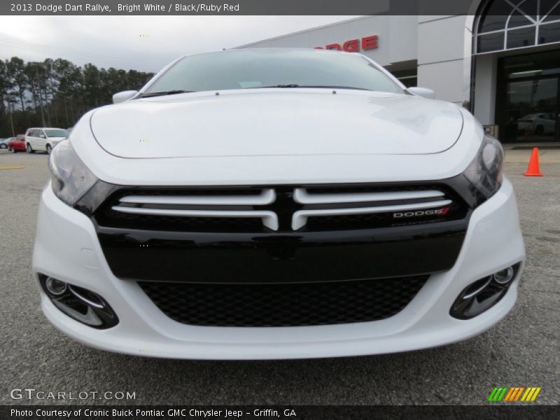Bright White / Black/Ruby Red 2013 Dodge Dart Rallye