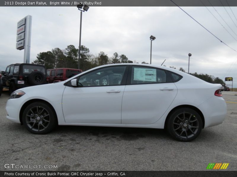 Bright White / Black/Ruby Red 2013 Dodge Dart Rallye