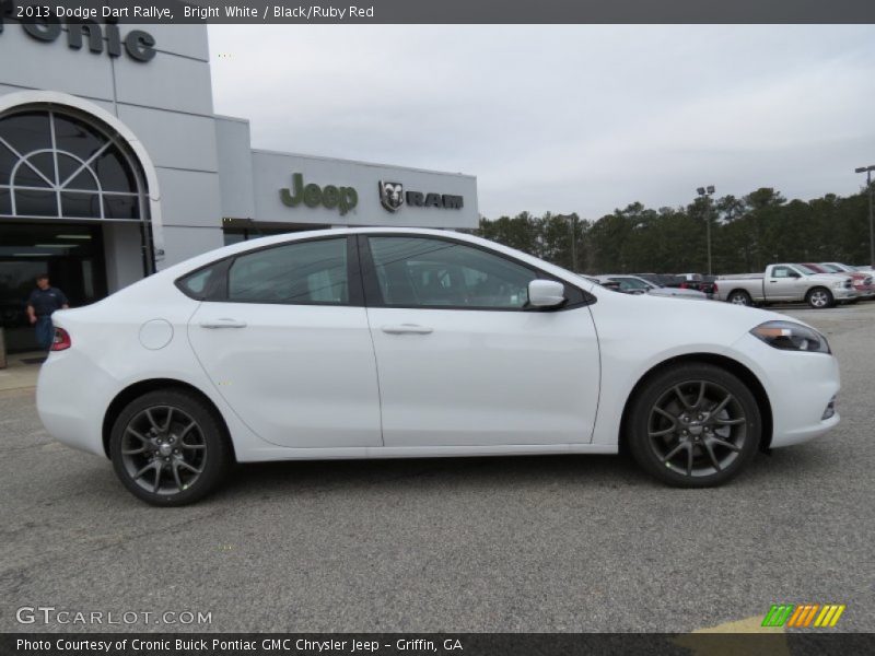 Bright White / Black/Ruby Red 2013 Dodge Dart Rallye