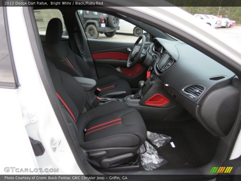 Bright White / Black/Ruby Red 2013 Dodge Dart Rallye