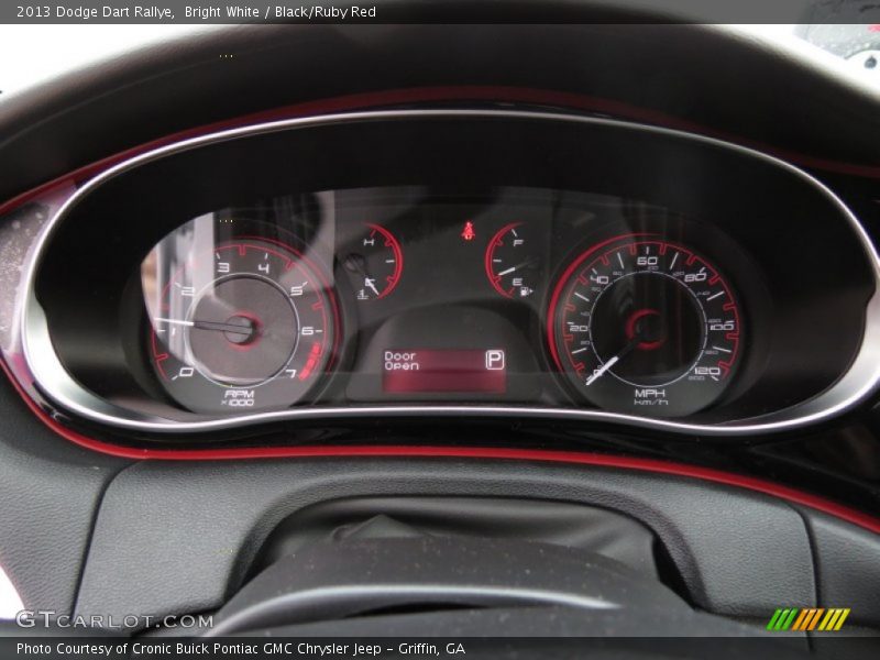 Bright White / Black/Ruby Red 2013 Dodge Dart Rallye
