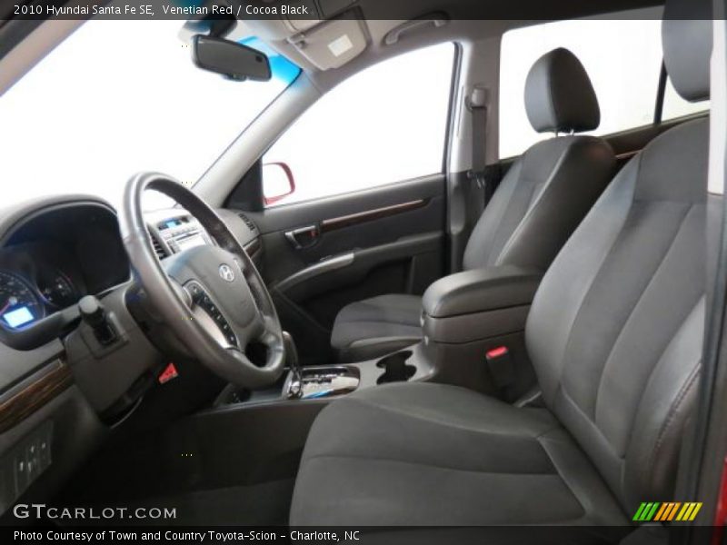  2010 Santa Fe SE Cocoa Black Interior