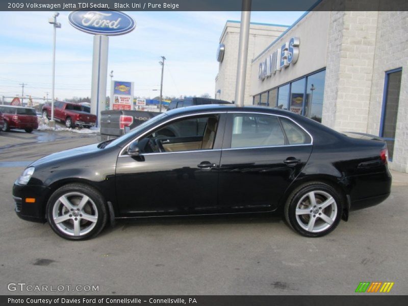Black Uni / Pure Beige 2009 Volkswagen Jetta TDI Sedan