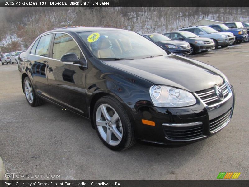 Black Uni / Pure Beige 2009 Volkswagen Jetta TDI Sedan