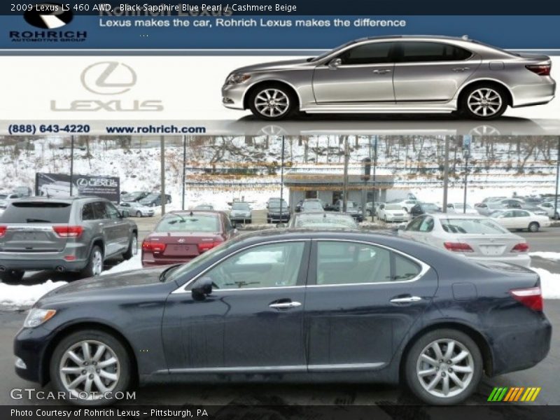 Black Sapphire Blue Pearl / Cashmere Beige 2009 Lexus LS 460 AWD
