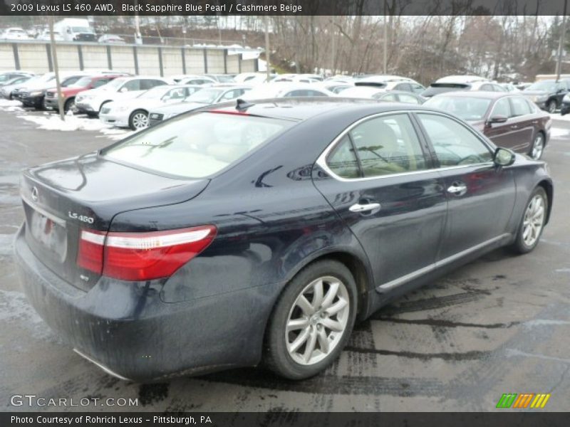 Black Sapphire Blue Pearl / Cashmere Beige 2009 Lexus LS 460 AWD