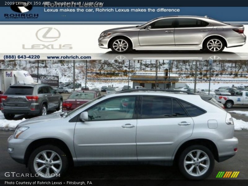 Tungsten Pearl / Light Gray 2009 Lexus RX 350 AWD