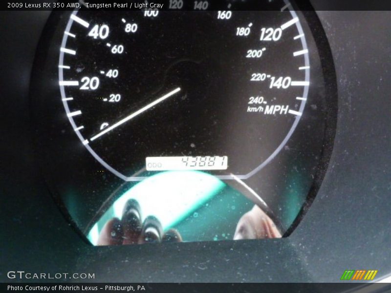 Tungsten Pearl / Light Gray 2009 Lexus RX 350 AWD