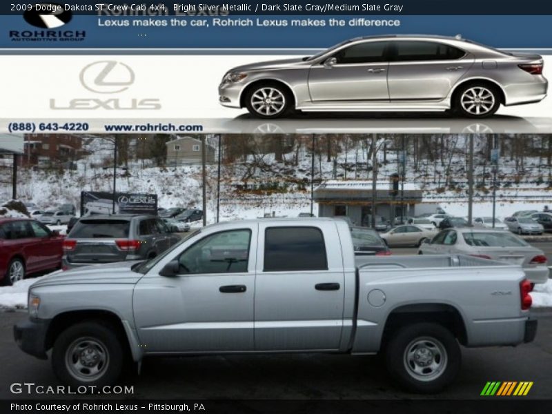 Bright Silver Metallic / Dark Slate Gray/Medium Slate Gray 2009 Dodge Dakota ST Crew Cab 4x4
