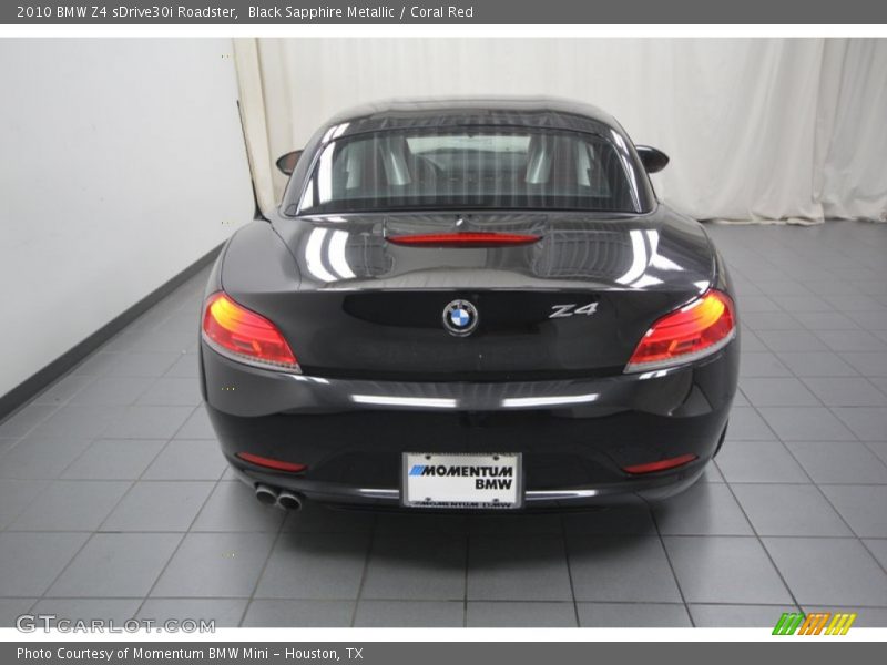 Black Sapphire Metallic / Coral Red 2010 BMW Z4 sDrive30i Roadster