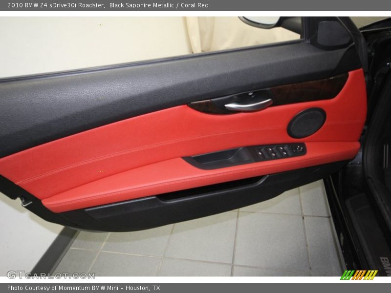 Black Sapphire Metallic / Coral Red 2010 BMW Z4 sDrive30i Roadster
