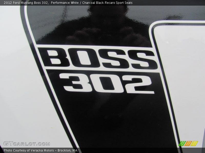 Performance White / Charcoal Black Recaro Sport Seats 2012 Ford Mustang Boss 302