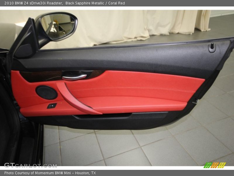 Black Sapphire Metallic / Coral Red 2010 BMW Z4 sDrive30i Roadster