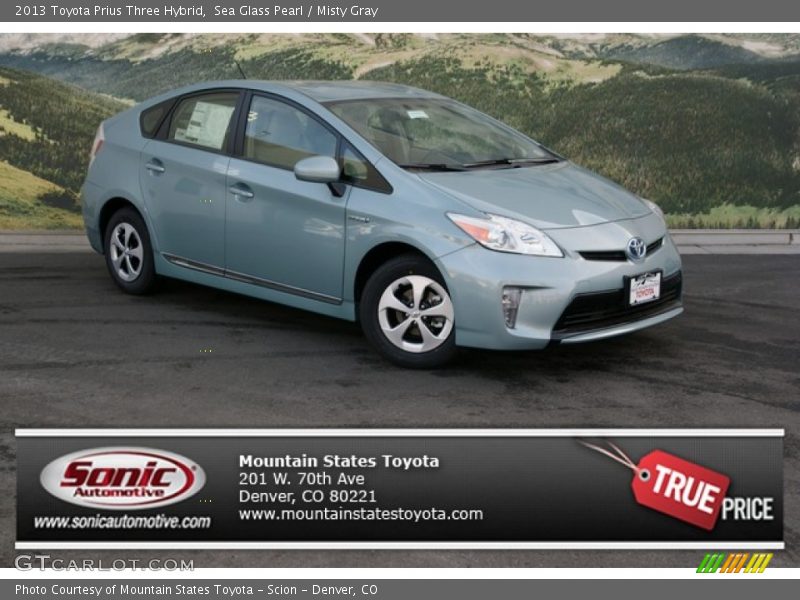 Sea Glass Pearl / Misty Gray 2013 Toyota Prius Three Hybrid