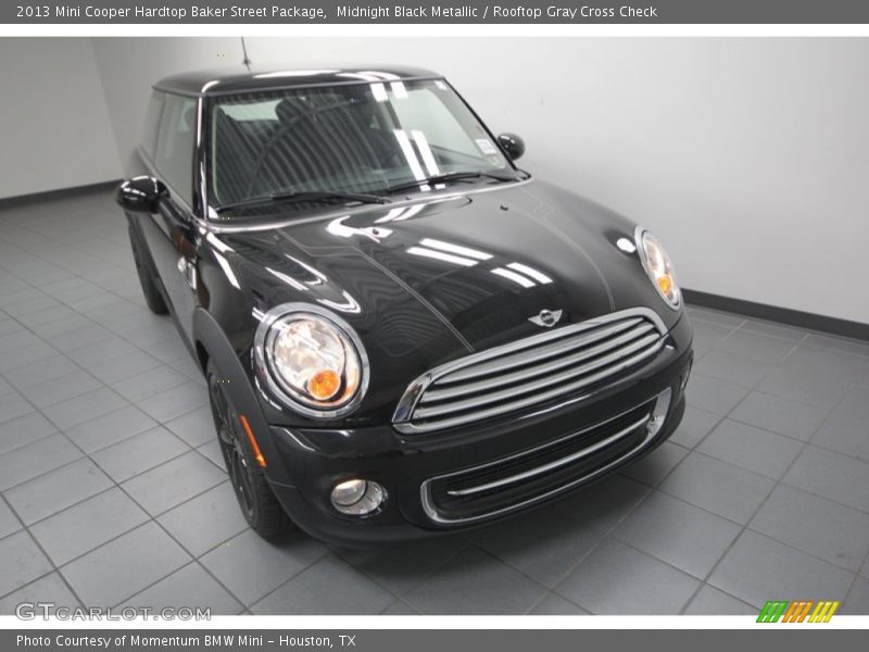 Midnight Black Metallic / Rooftop Gray Cross Check 2013 Mini Cooper Hardtop Baker Street Package