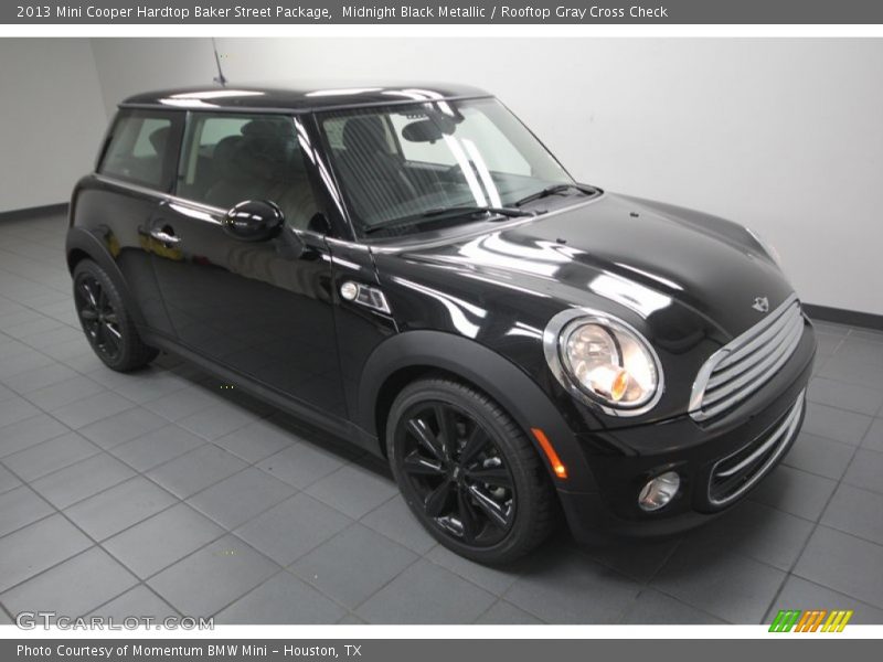 Midnight Black Metallic / Rooftop Gray Cross Check 2013 Mini Cooper Hardtop Baker Street Package