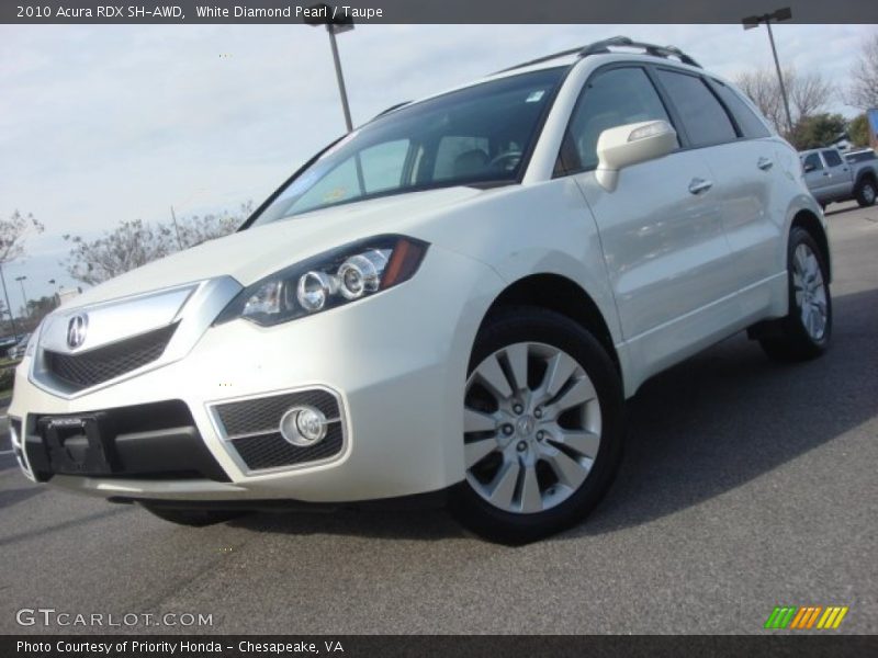 White Diamond Pearl / Taupe 2010 Acura RDX SH-AWD