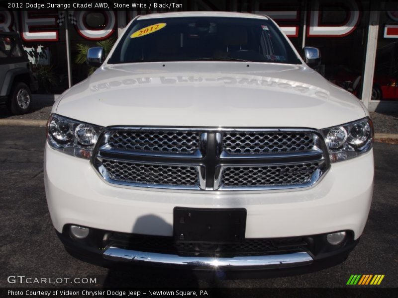 Stone White / Black/Tan 2012 Dodge Durango Citadel AWD