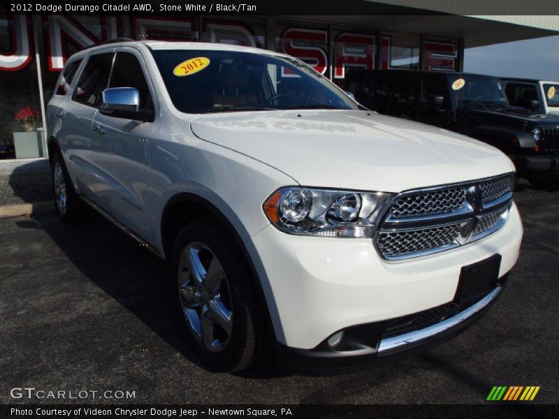 Stone White / Black/Tan 2012 Dodge Durango Citadel AWD