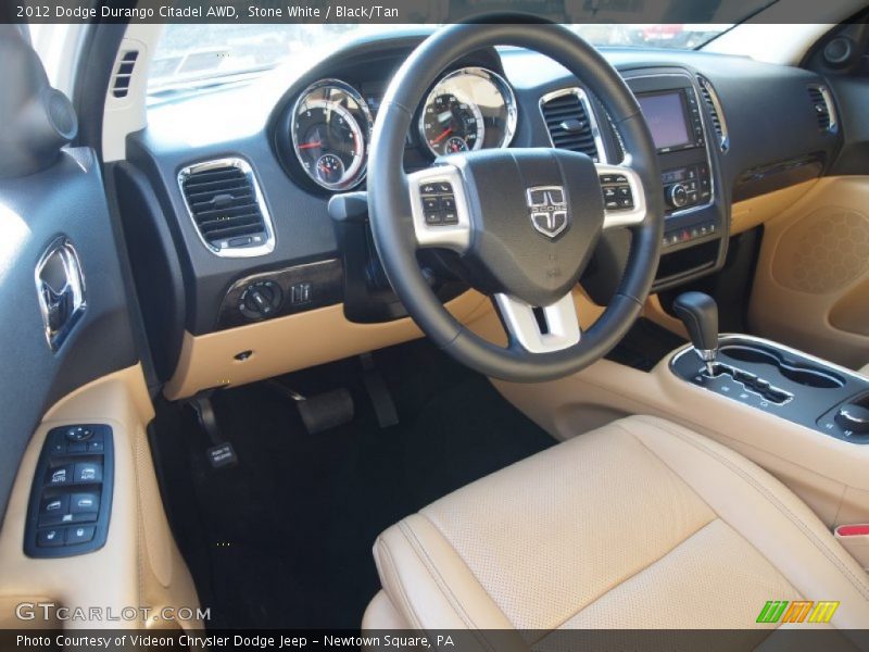 Stone White / Black/Tan 2012 Dodge Durango Citadel AWD