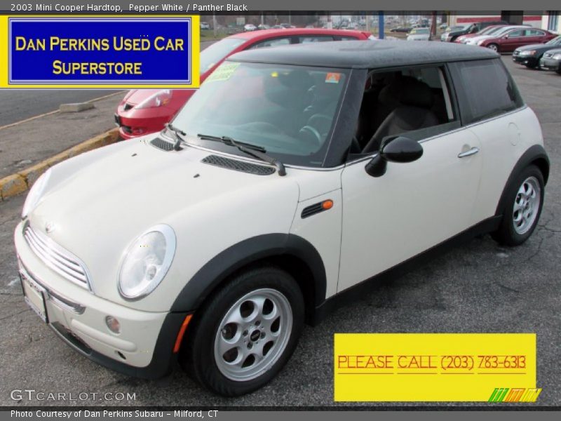 Pepper White / Panther Black 2003 Mini Cooper Hardtop