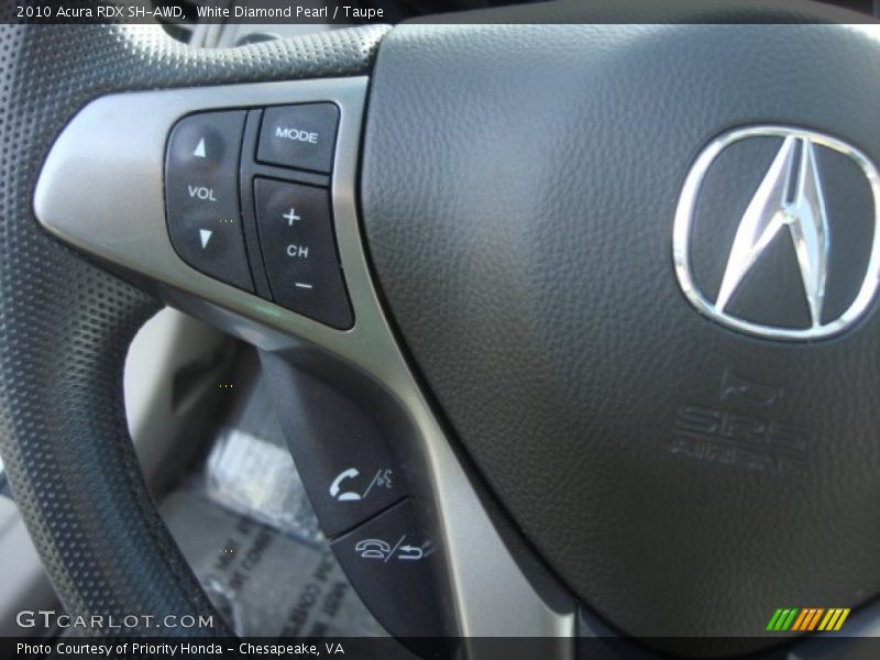 White Diamond Pearl / Taupe 2010 Acura RDX SH-AWD