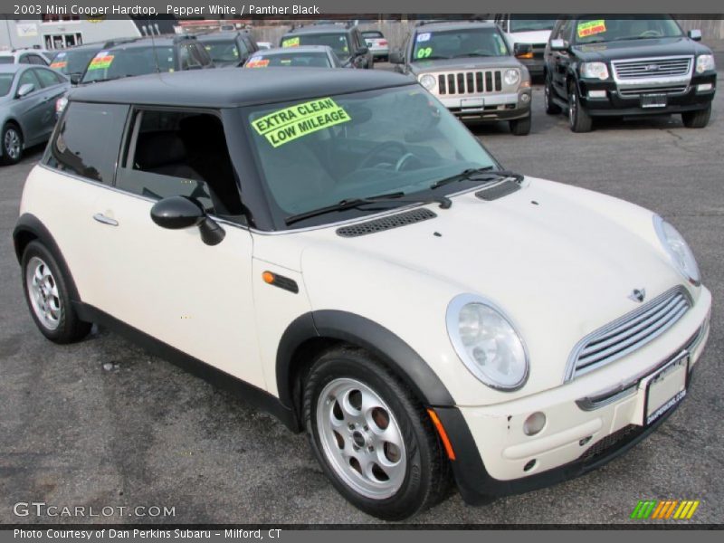 Pepper White / Panther Black 2003 Mini Cooper Hardtop