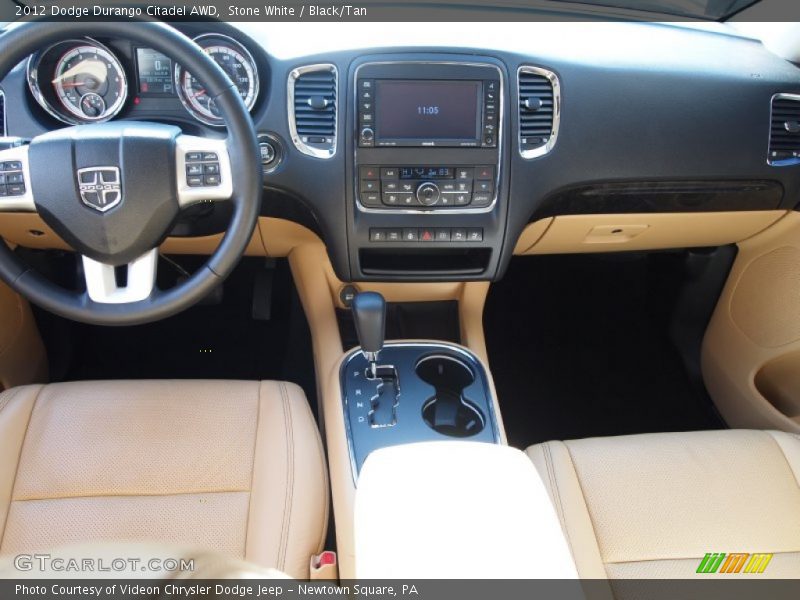 Stone White / Black/Tan 2012 Dodge Durango Citadel AWD
